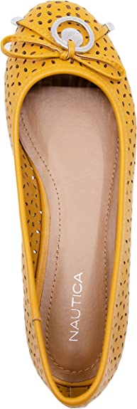 Nautica Women's Cut Out Perforated Slip On Ballet Flats Color Seaback 2/Mimosa Size 6M