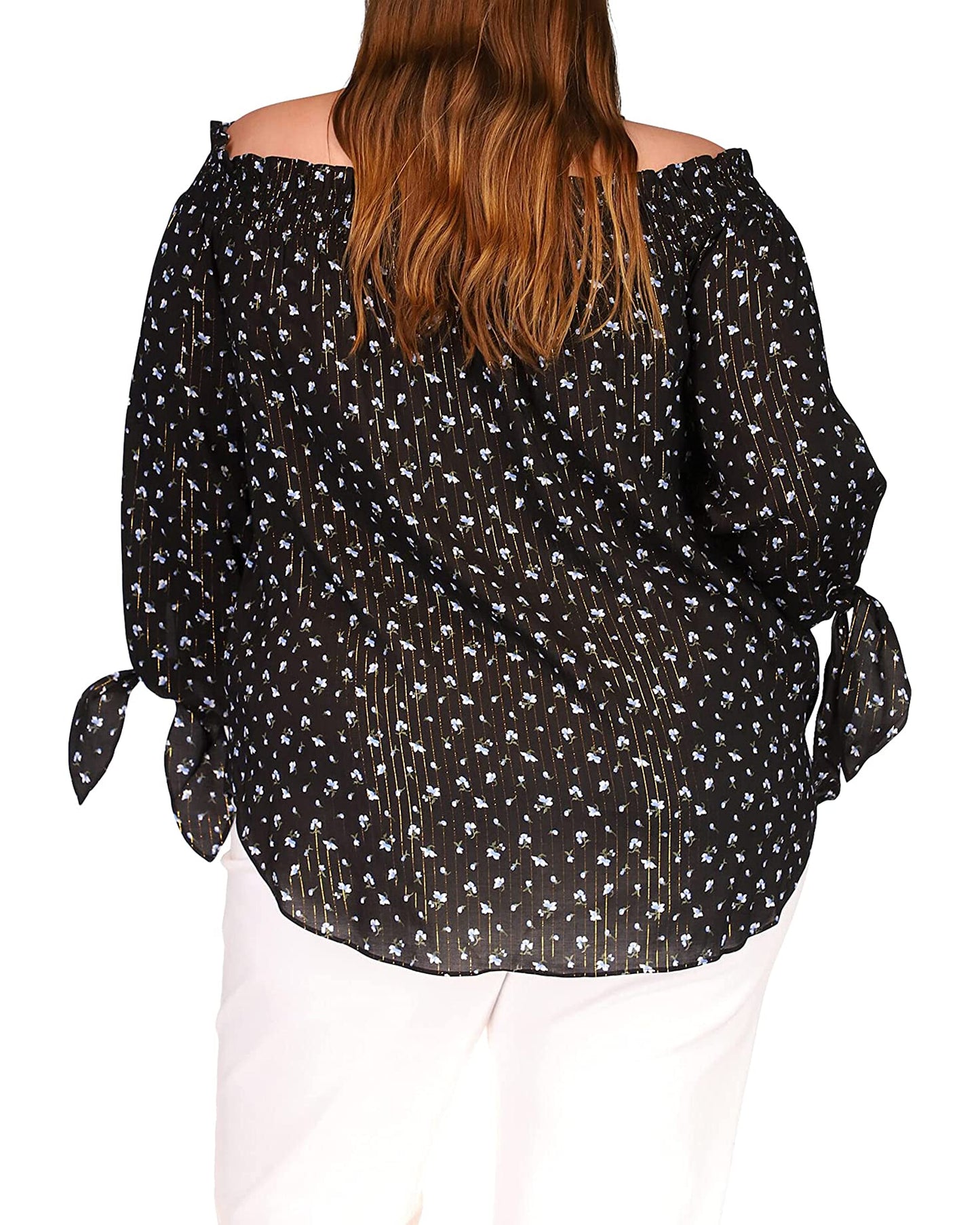 Michael Kors Women's Plus Size Off-The-Shoulder Top Color Crew Blue Size 2X