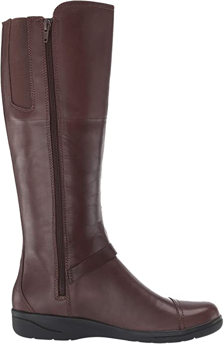 Clarks Women's Cheyn Lindie Knee High Boots Color Dark Brown Leather Size 6M