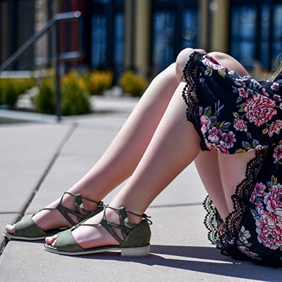 Brinley Co. Womens Idona Faux Nubuck Crisscross Lace-up Sandals Color Indigo Size 9M