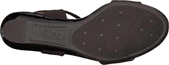 LifeStride Women's Yolo Wedge Sandal Color Black Size 6.5W