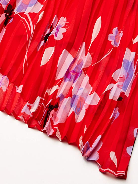 Calvin Klein Women's Pleated Skirt Color Watermelon Wisteria Multi Size L