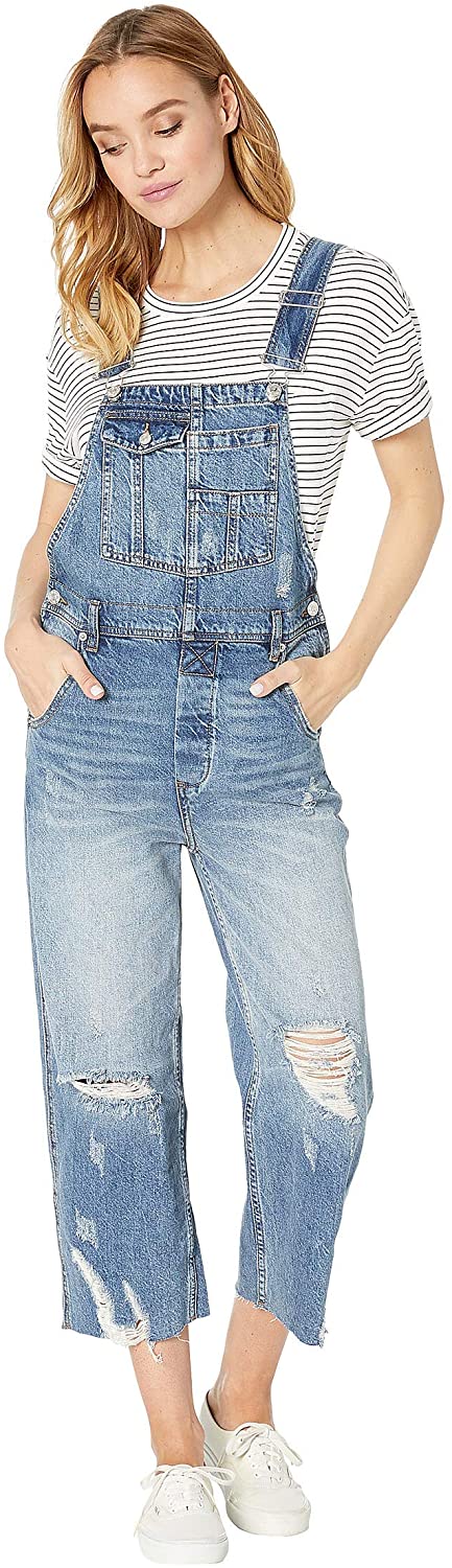 Free People Women's Baggy BF Overalls Light Denim Size 30R