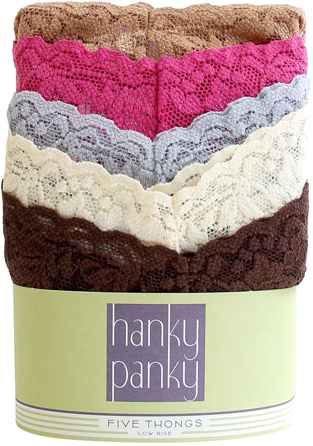 hanky panky Women's Low Rise Thong 5 Pack Color: Classics One Size