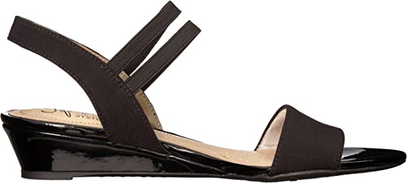 LifeStride Women's Yolo Wedge Sandal Color Black Size 6.5W