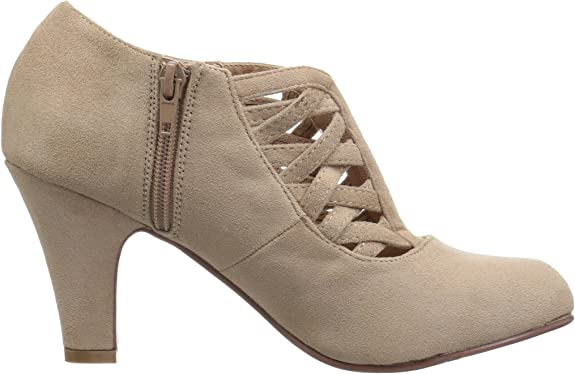 Brinley Co. Womens High Heel Round Toe Bootie Color Taupe Wd Size 7.5W