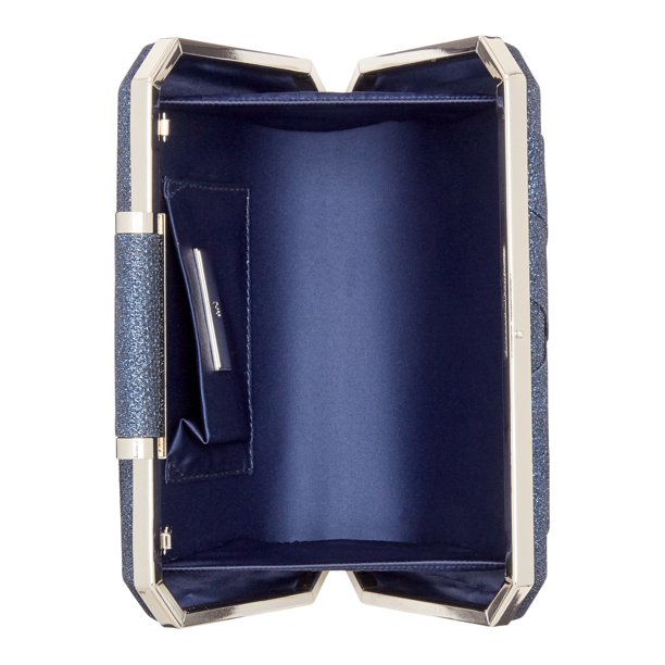 INC Women's Glitter Xx Chain Strap Clutch Handbag Purse Color Navy