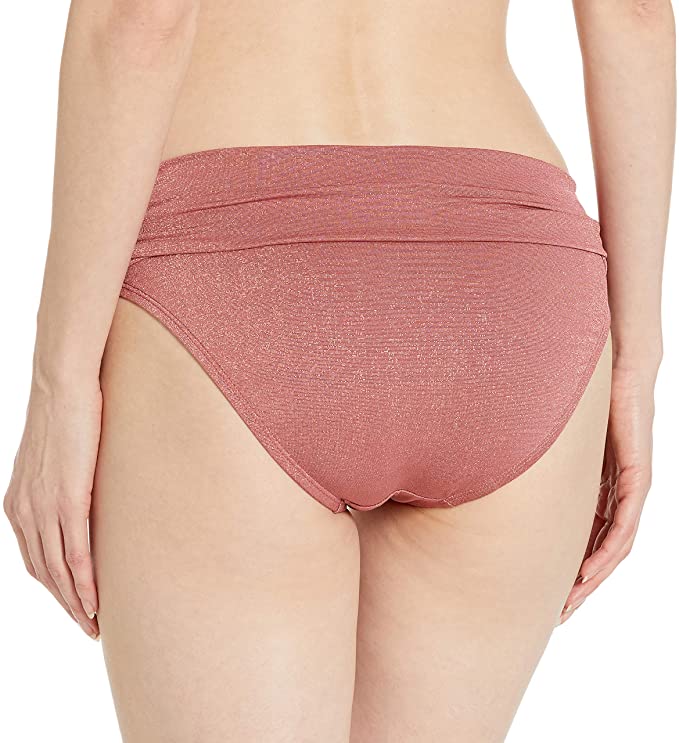 Kenneth Cole New York Shirred Band Hipster Bikini Bottoms Color Rose/Day Glow Size L