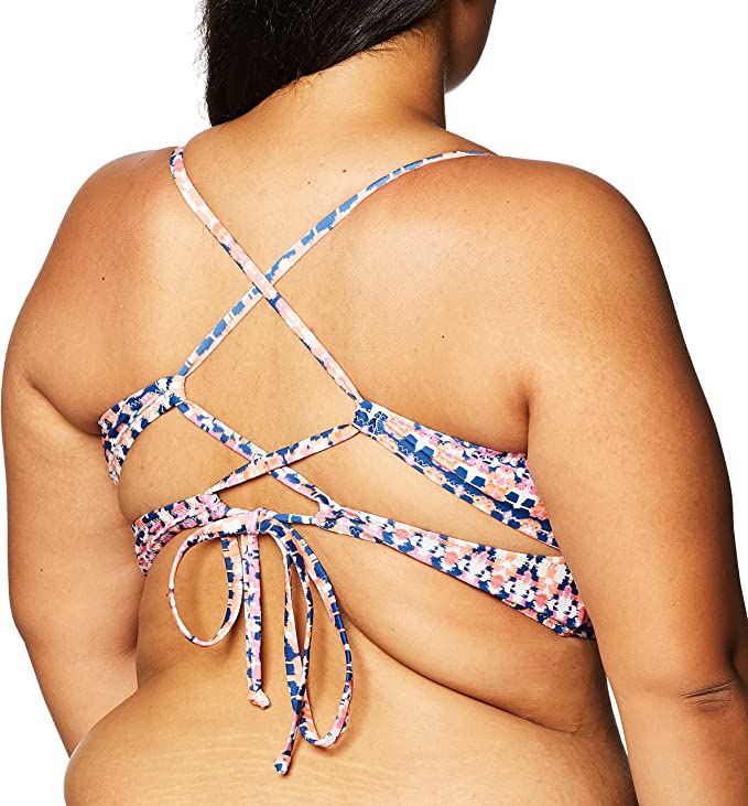 Jessica Simpson Women's Standard Mix & Match Print Bikini Swimsuit Top Color Fuchsia Multi Size S