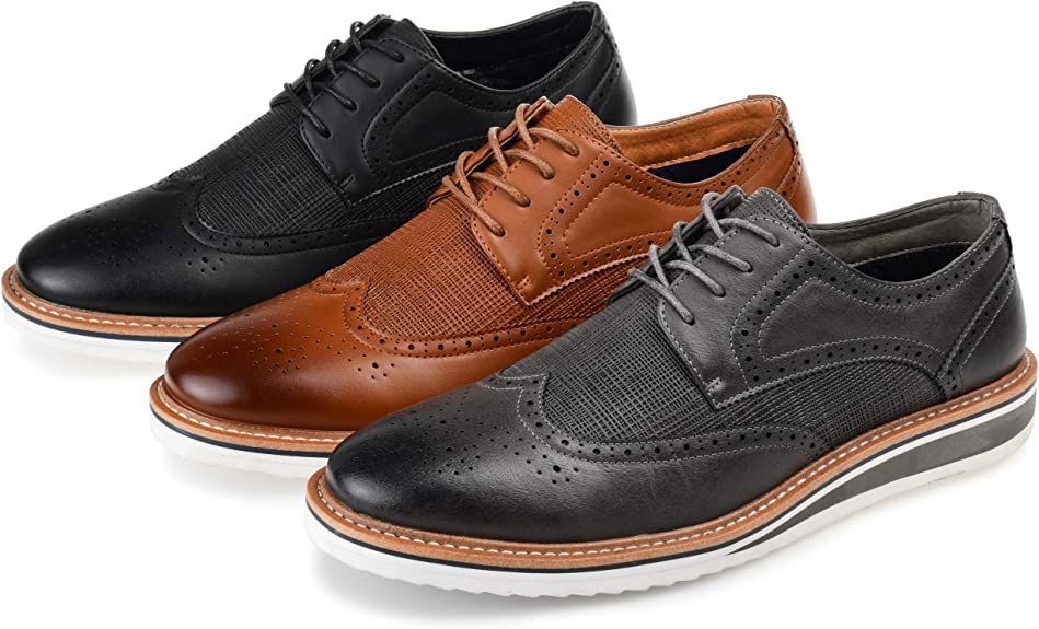 Vance Co. Mens Warrick Wingtip Derby Oxford Color Gray Size 10M