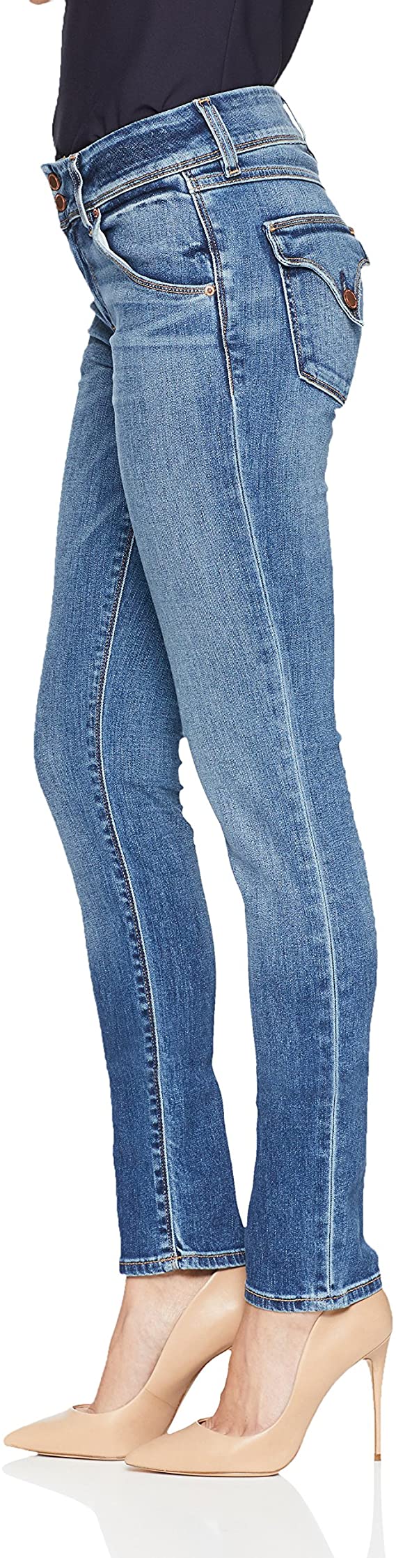 HUDSON Women's Collin Mid Rise Skinny Jean, with Back Flap Pockets Style WM422DLQ