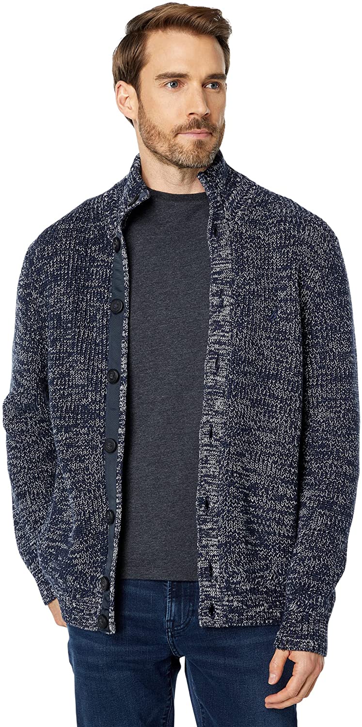 Nautica Men’s Ribbed Button Sweater Color Navy Size L