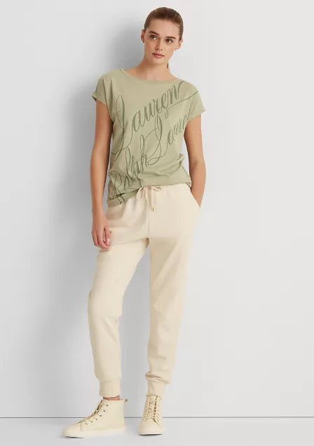 Lauren Ralph Lauren Script-Logo Cotton-Blend T-Shirt Color Red (Picture is Green) Size L