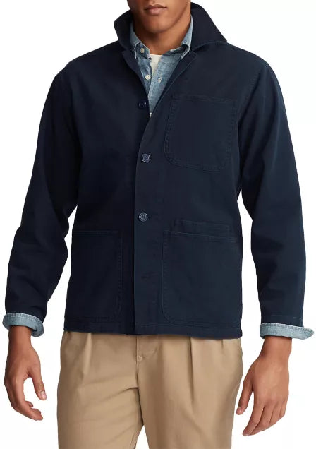 Polo Ralph Lauren Mens Twill Utility Overshirt Color Navy Size XL