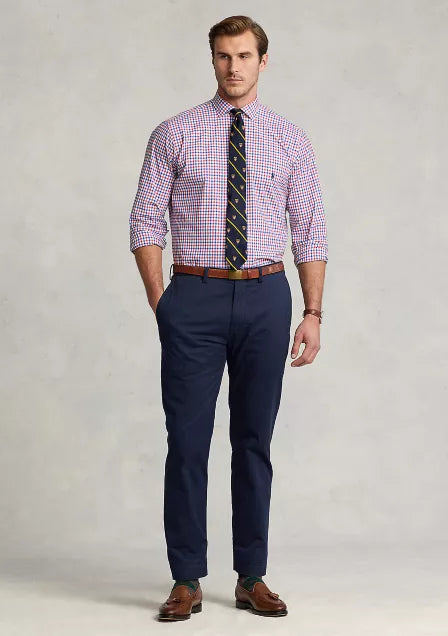 Polo Ralph Lauren Mens Big Tall Plaid Poplin Shirt Color Blue/Red Multi Size XLT