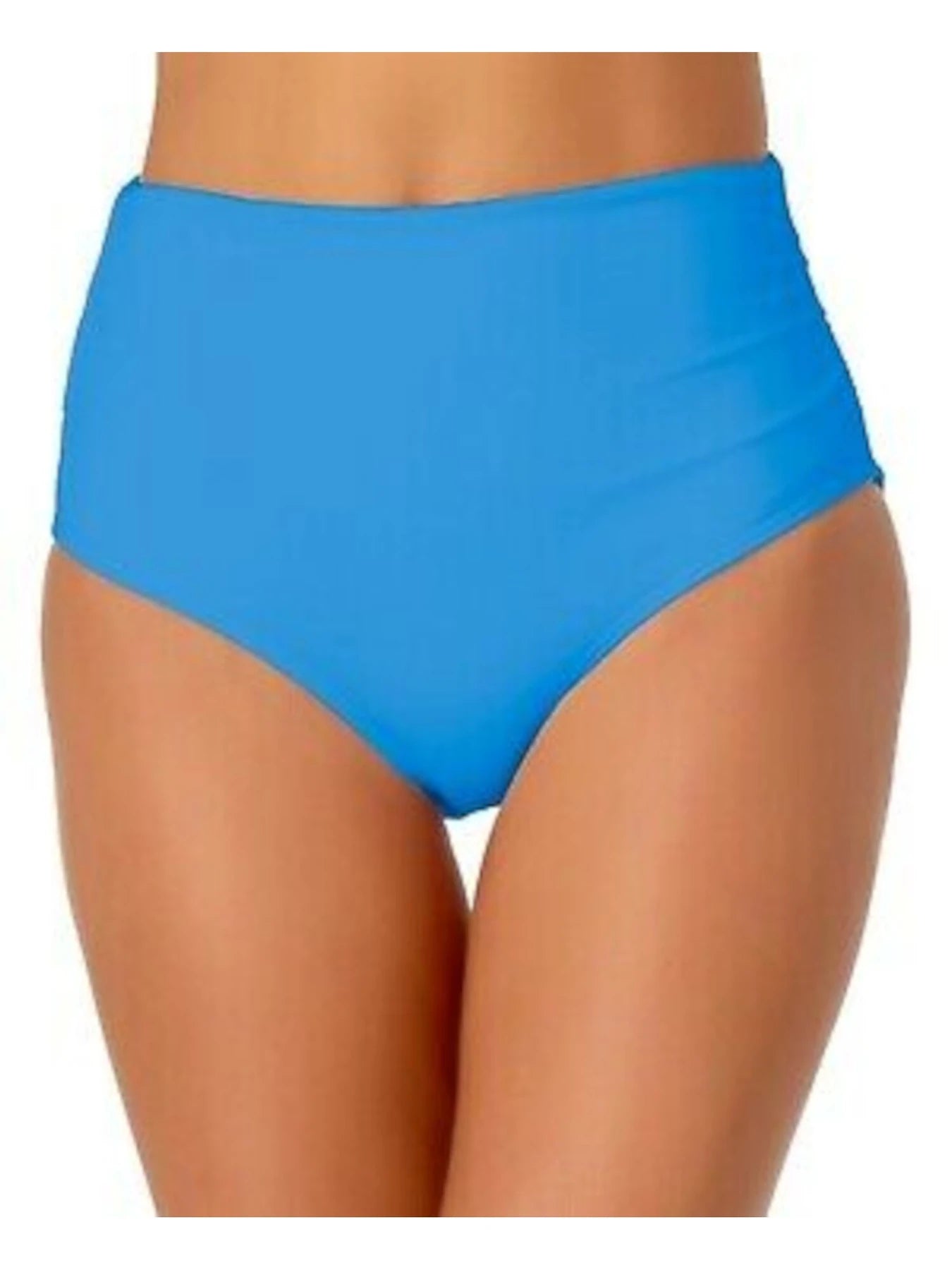 Anne Cole Stretch Ruched Lined High Waisted Swimsuit Bottoms Color Blue Size XL