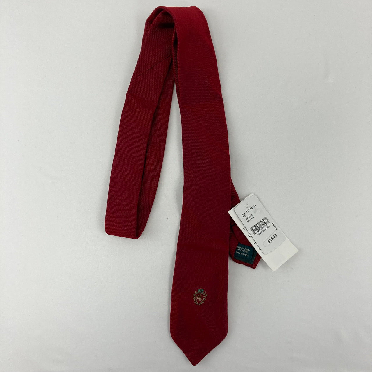 Lauren Ralph Lauren Boys' Silk Twill Crest Tie Color Red One Size