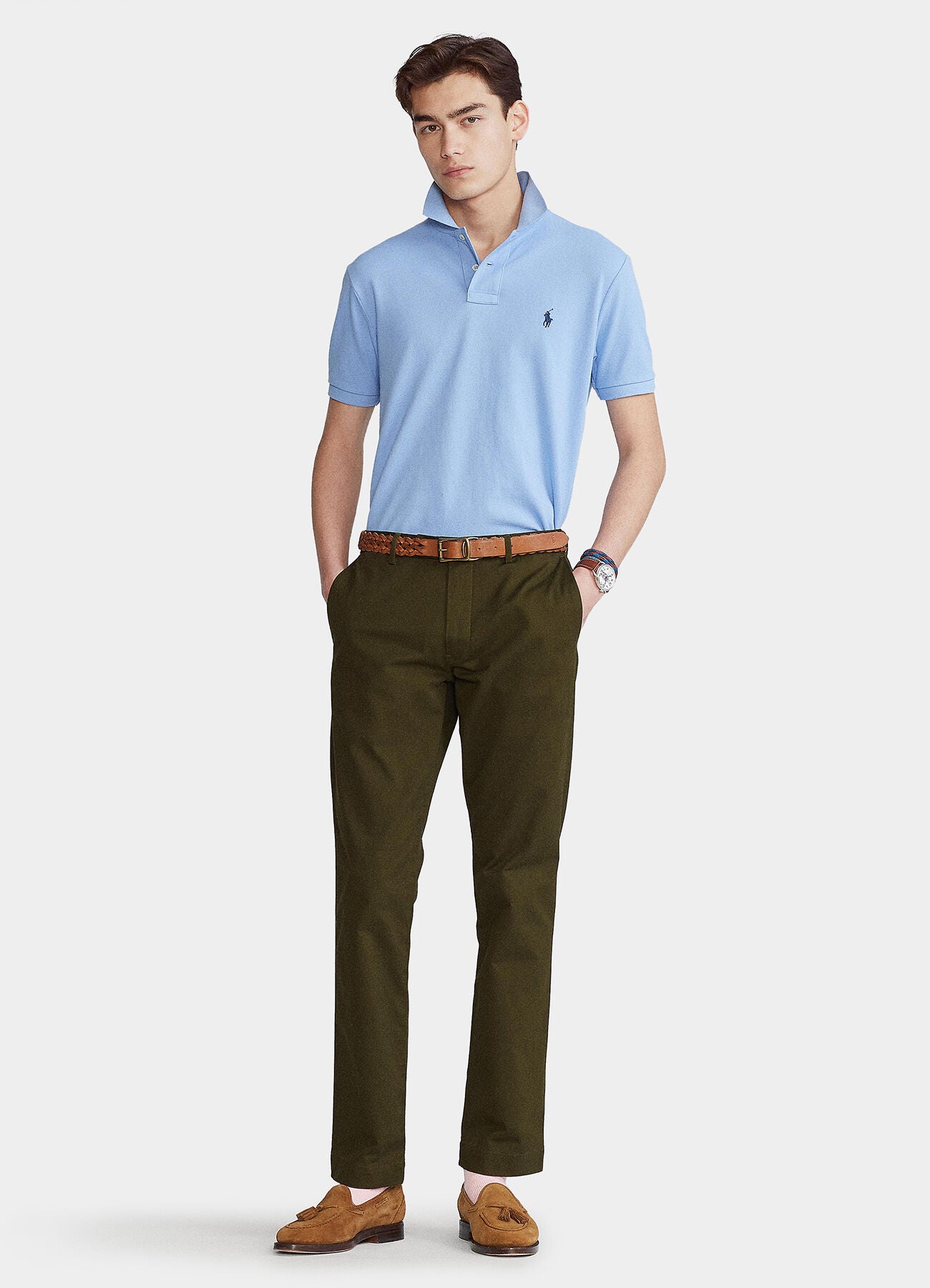 Polo Ralph Lauren Mens Mesh Polo Shirt Color Sky Blue Size XS