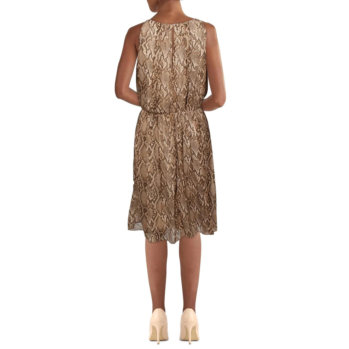 Lauren Ralph Lauren Womens Python-Print Georgette Dress Color Coppermulti Size 6