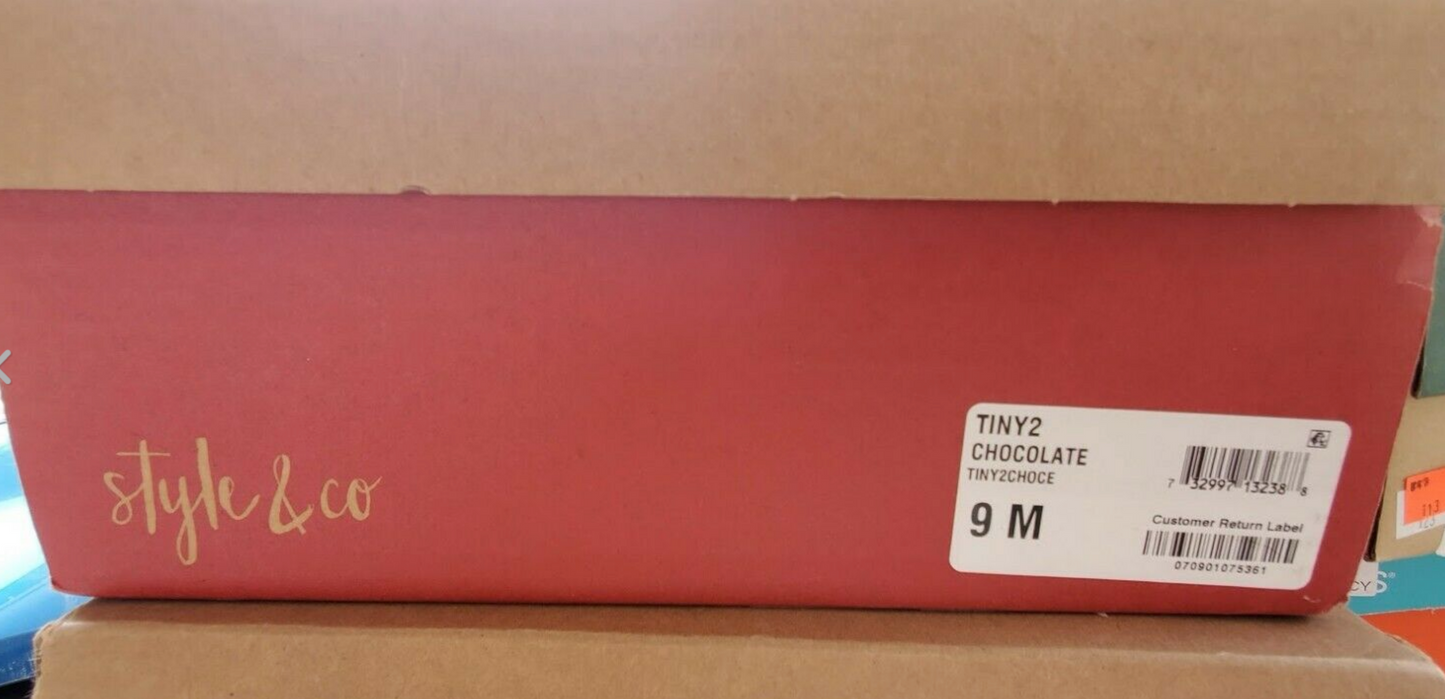 Style & Co Womens Tiny 2 Leather Closed Toe Mid-Calf Cold  Color Chocolate Size 9M