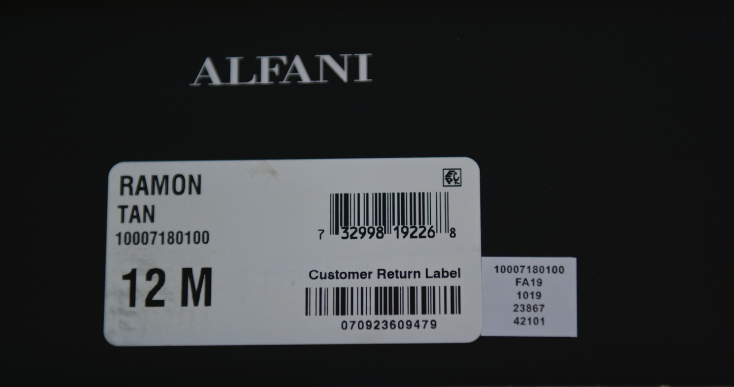 Alfani Men's Ramon Leather Chelsea Boots Color Tan Leather Size 12M
