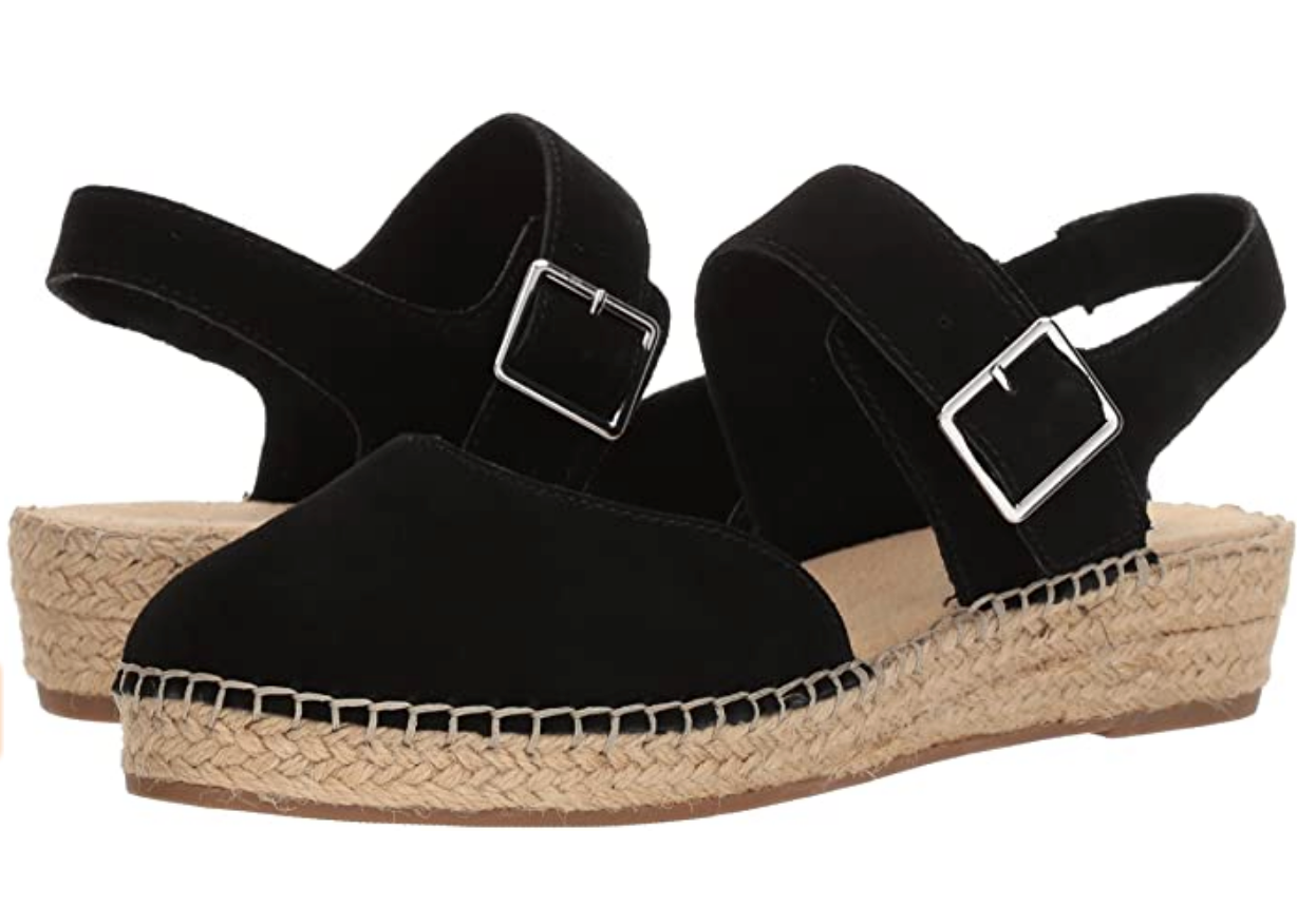 Bella Vita Women's Caralynn Espadrille Wedge Sandal Color: Black Kid Suede Size 8.5W