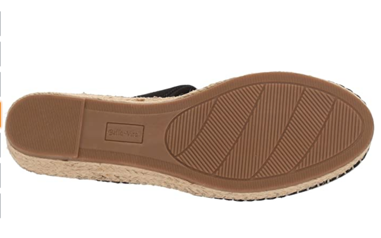 Bella Vita Women's Caralynn Espadrille Wedge Sandal Color: Black Kid Suede Size 8.5W