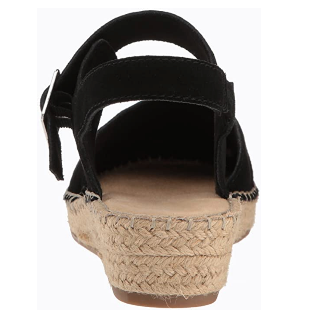 Bella Vita Women's Caralynn Espadrille Wedge Sandal Color: Black Kid Suede Size 8.5W