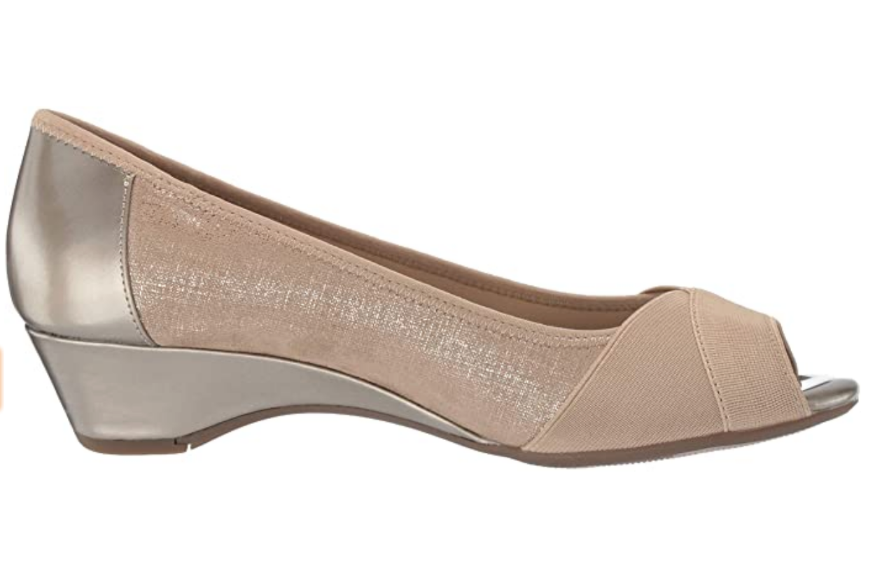 Anne Klein Women's Memory Wedge Pump Color: Taupe Size: 7.5M