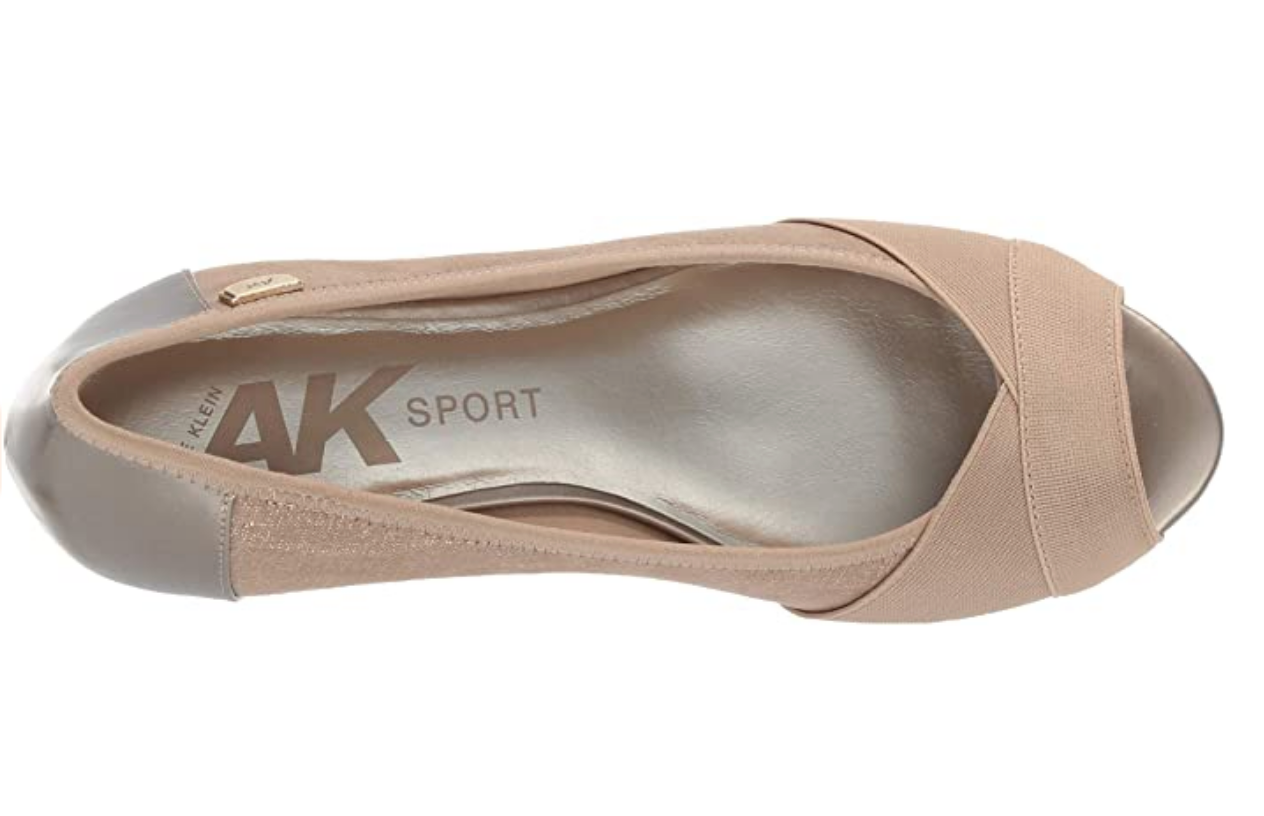 Anne Klein Women's Memory Wedge Pump Color: Taupe Size: 7.5M