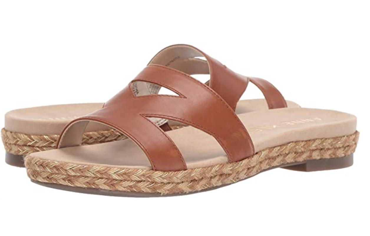 Anne Klein Women's Doris Slide Sandal Color: Tobacco Size: 7