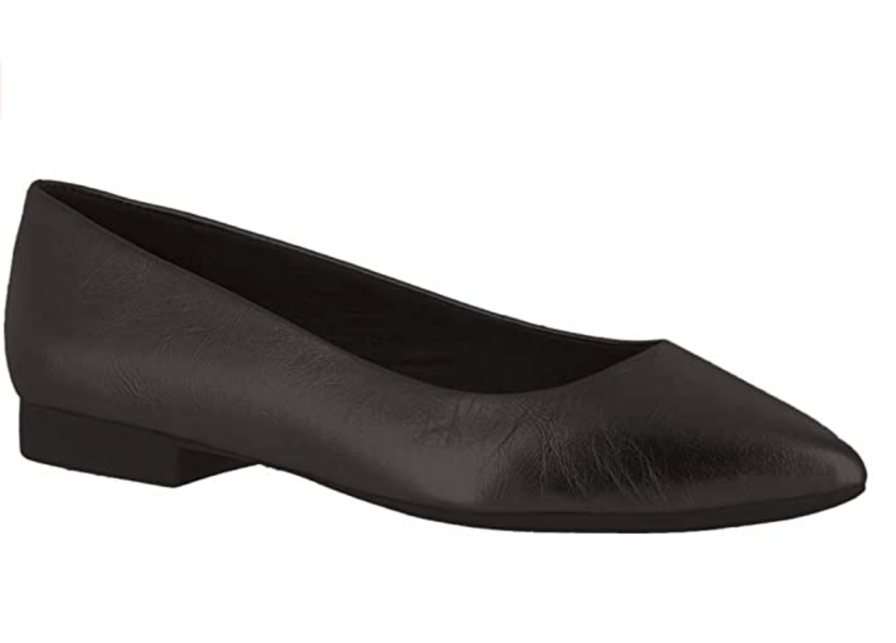 Bella Vita Women's Vivien Pointed Toe Ballet Flats Color Black Leather Size 11W