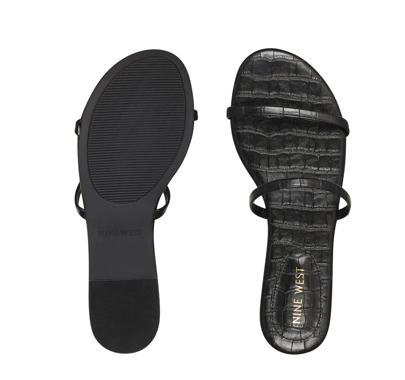 Nine West Women's Blaise Flat Sandals Color Black Size 7M