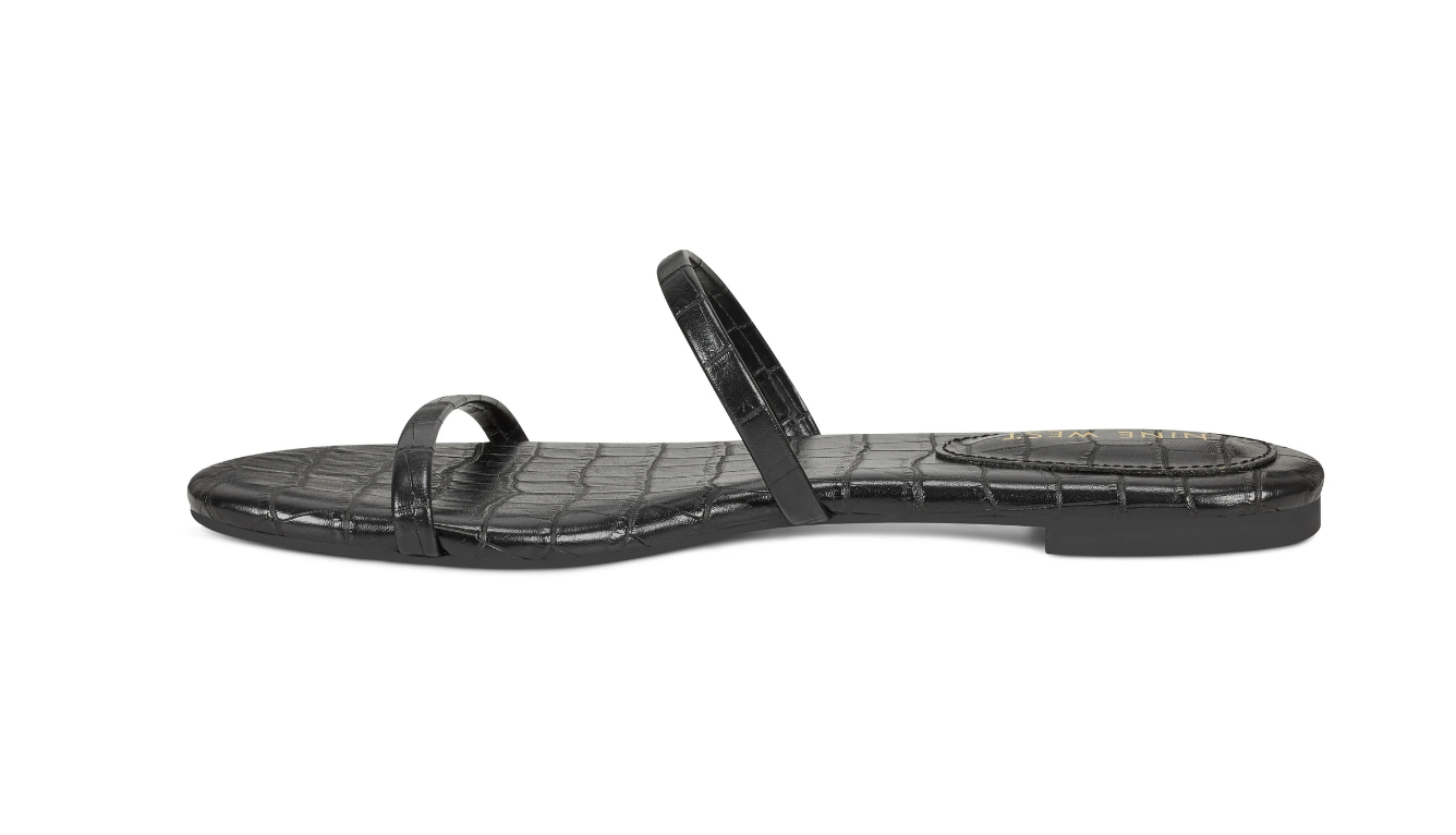 Nine West Women's Blaise Flat Sandals Color Black Size 7M