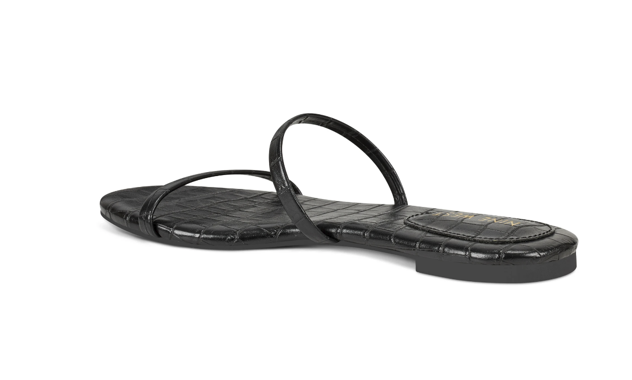 Nine West Women's Blaise Flat Sandals Color Black Size 7M