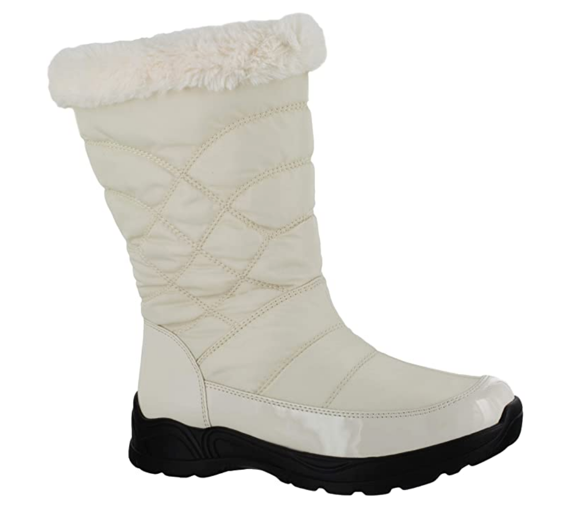 Easy Street Women's Cuddle Boot Color: Winter White Patent Size 10M