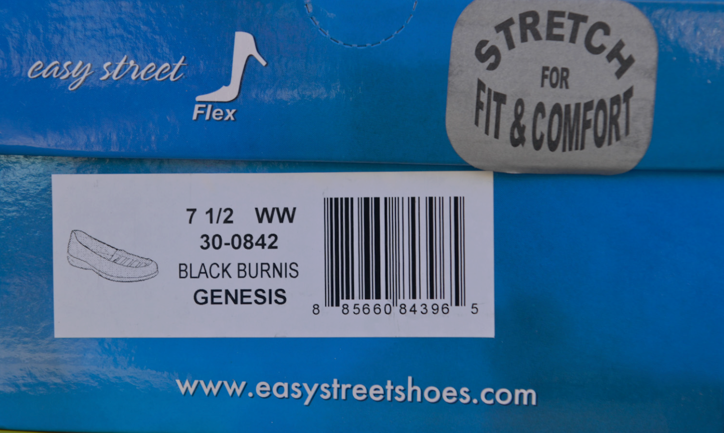 Easy Street Women's Genesis Flat Color: Black Burnish Size 7.5WW