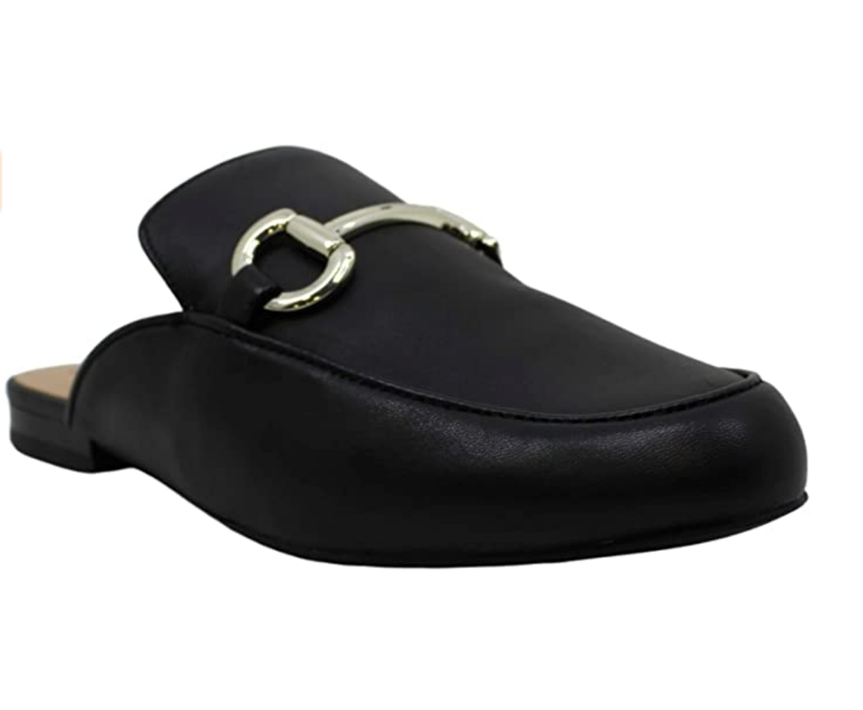 INC International Concepts Women's Gilia Leather Round Toe Mules Color Black Size 6.5M