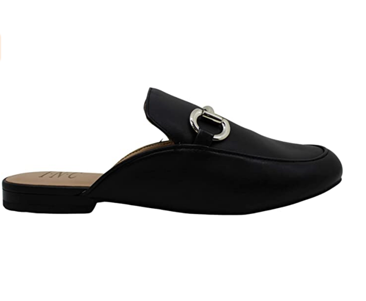 INC International Concepts Women's Gilia Leather Round Toe Mules Color Black Size 6.5M