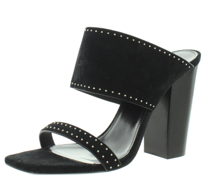 Saint Laurent YSL Women's Oak Suede Studded Dress Sandal Color Black Size EU 39 - US 8.5