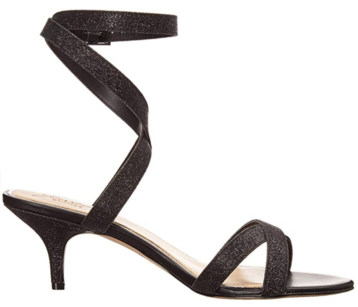 Jewel Badgley Mischka Women's Newton Heeled Sandal Size: 8M Color: Black Glitter