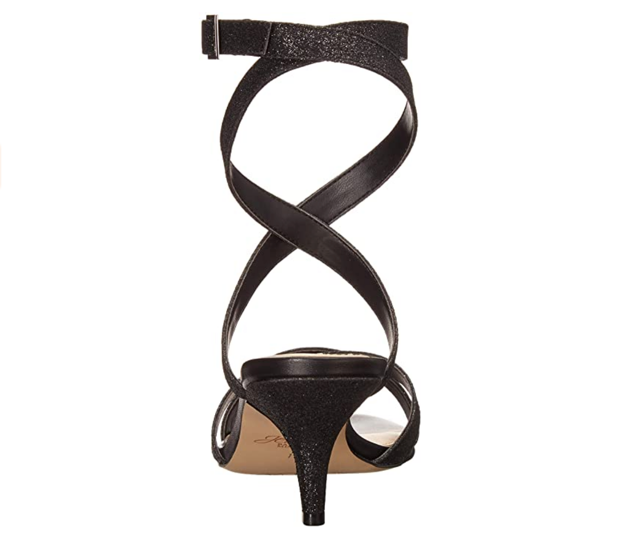 Jewel Badgley Mischka Women's Newton Heeled Sandal Size: 8M Color: Black Glitter