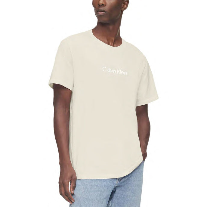 Calvin Klein Mens Box Logo T-Shirt Color Silver Birch Size M