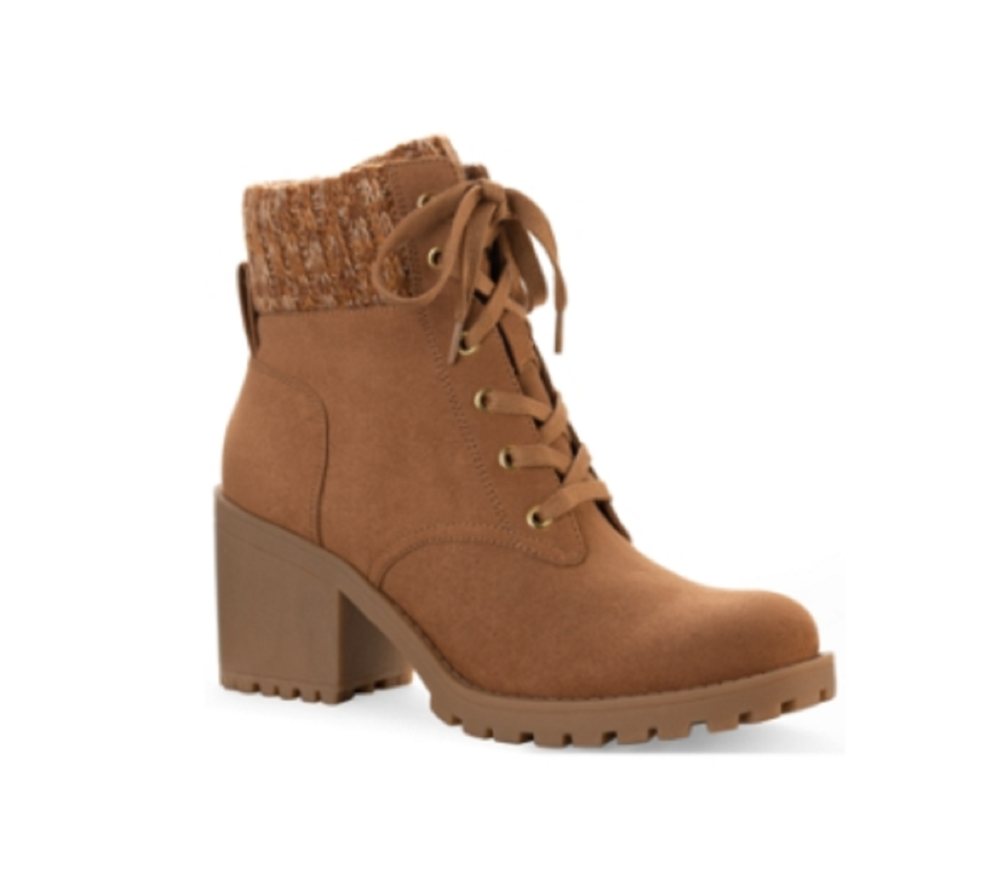 SUN + STONE Romina Lace-up Hiker Booties Color Tan Micro Size 5M