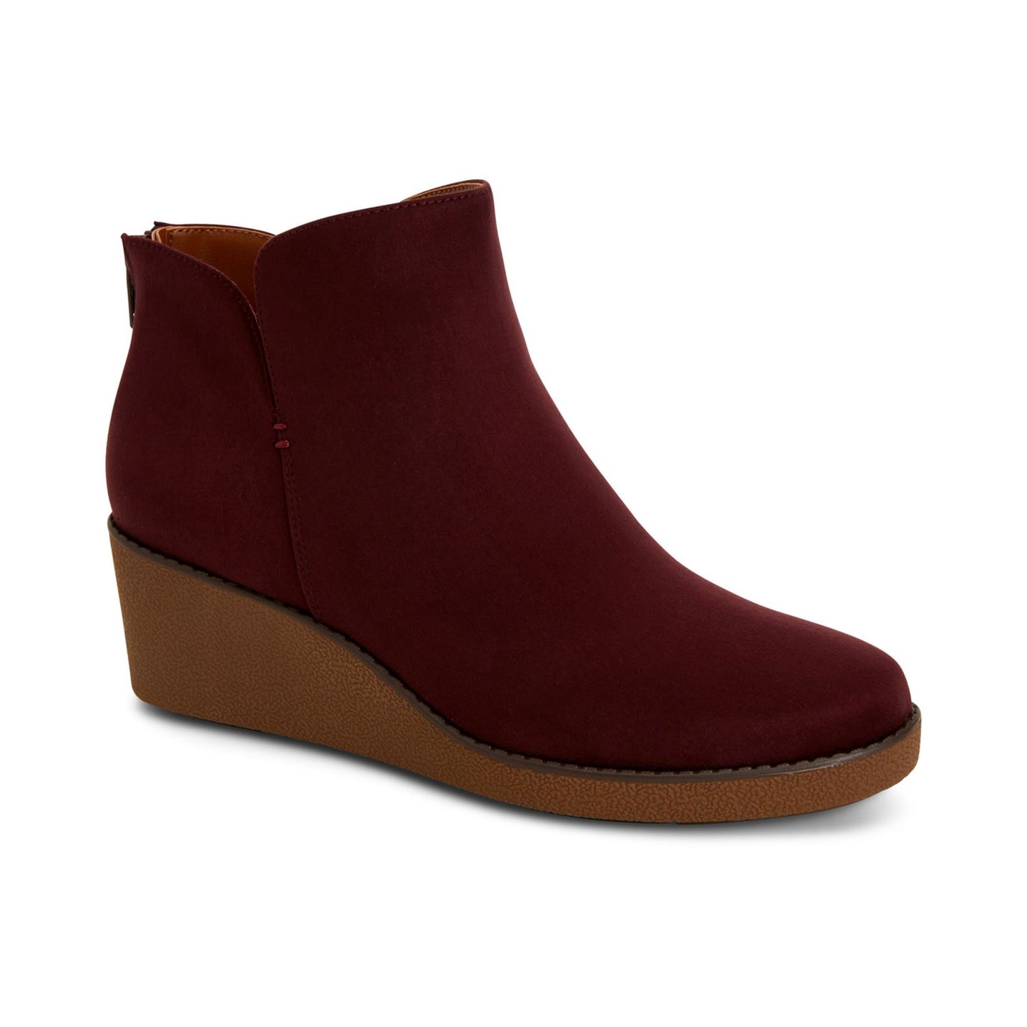 Style Co Jarodd Crepe Wedge Booties Color Wine Size 8M