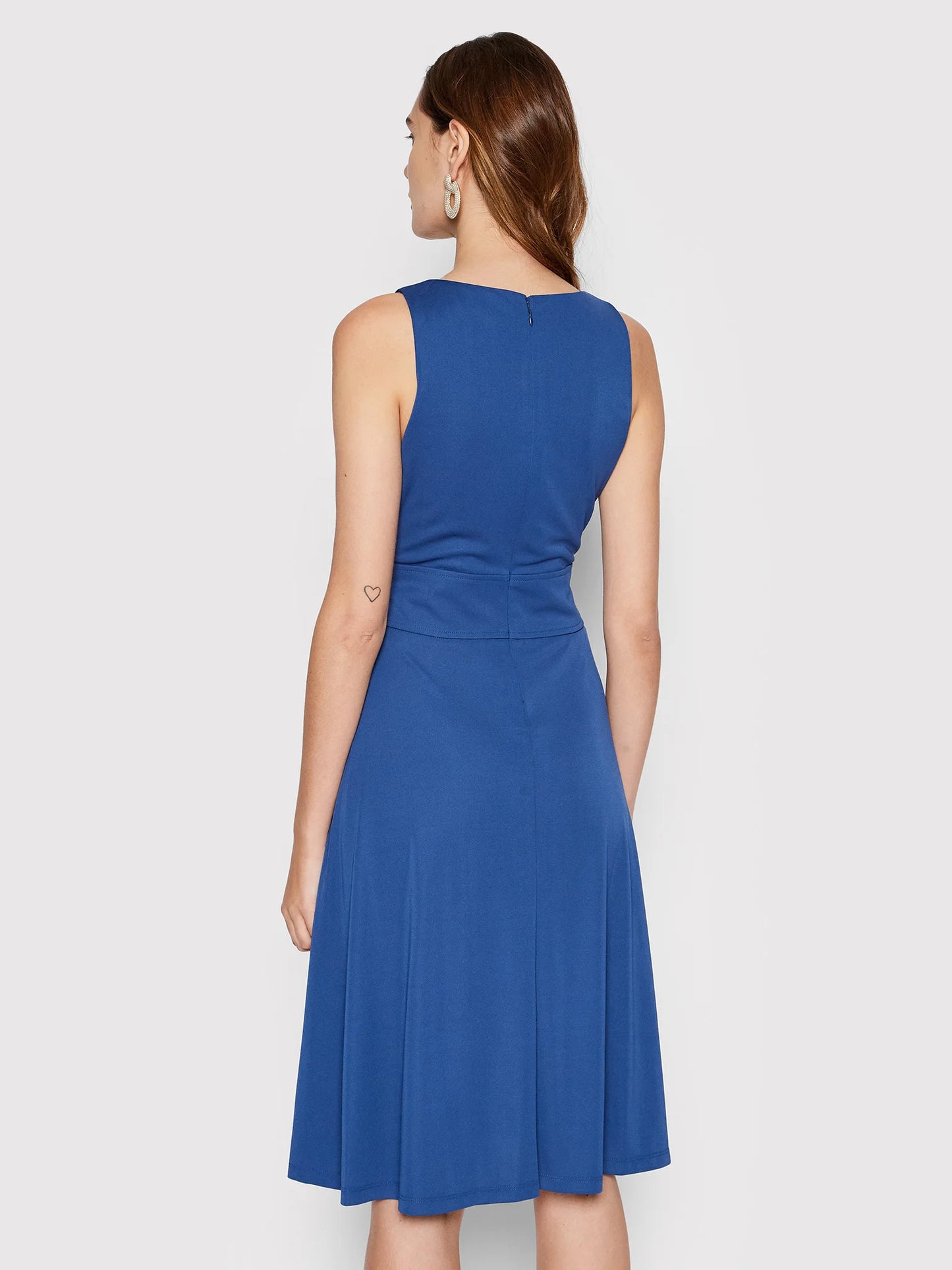 Lauren Ralph Lauren Sleeveless Jersey Dress Color Indigo Sail Size 14