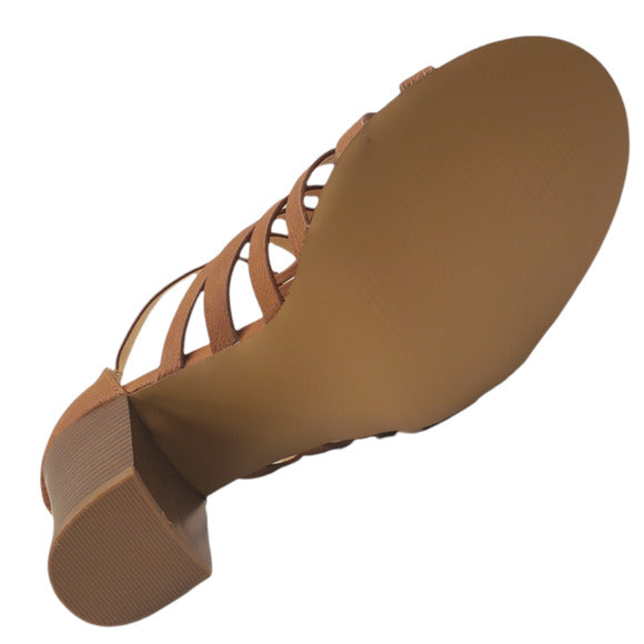 XOXO Womens Bae Block heel Sandal Color Tan/Brown