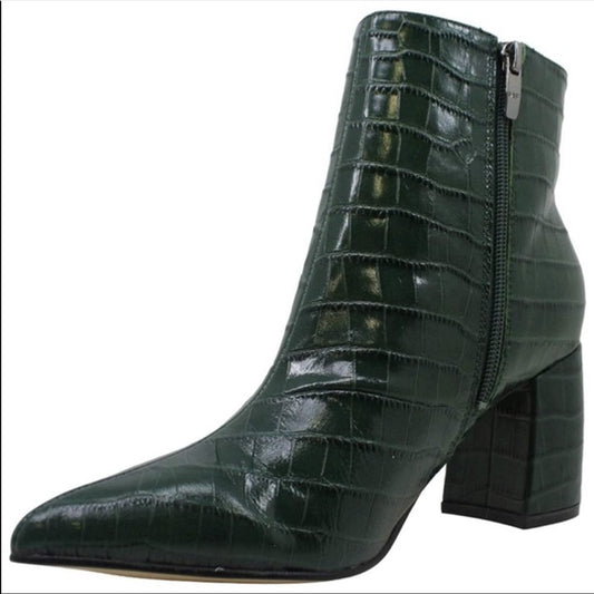 Marc Fisher Women's Retire Booties  Color Teal Lagoon Crocodile Size 9.5M