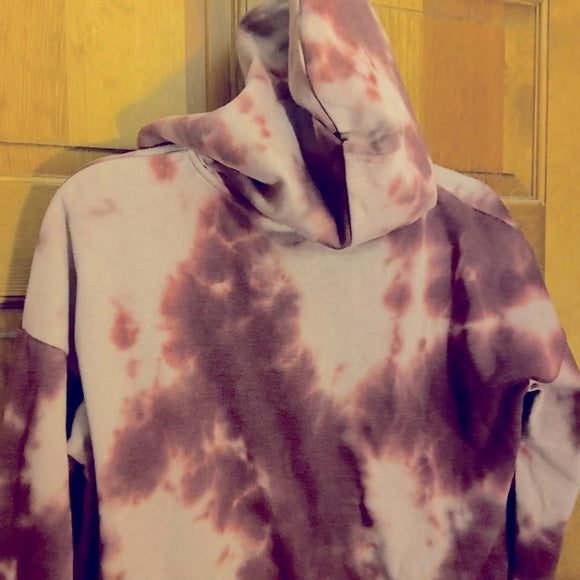 Hippie Rose Juniors Zip-Up Hoodie Color Wine Tie Dye Size S