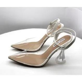 Steve Madden Womens Zelie Two-Piece Pumps Color Clear Vinyl Size 9M